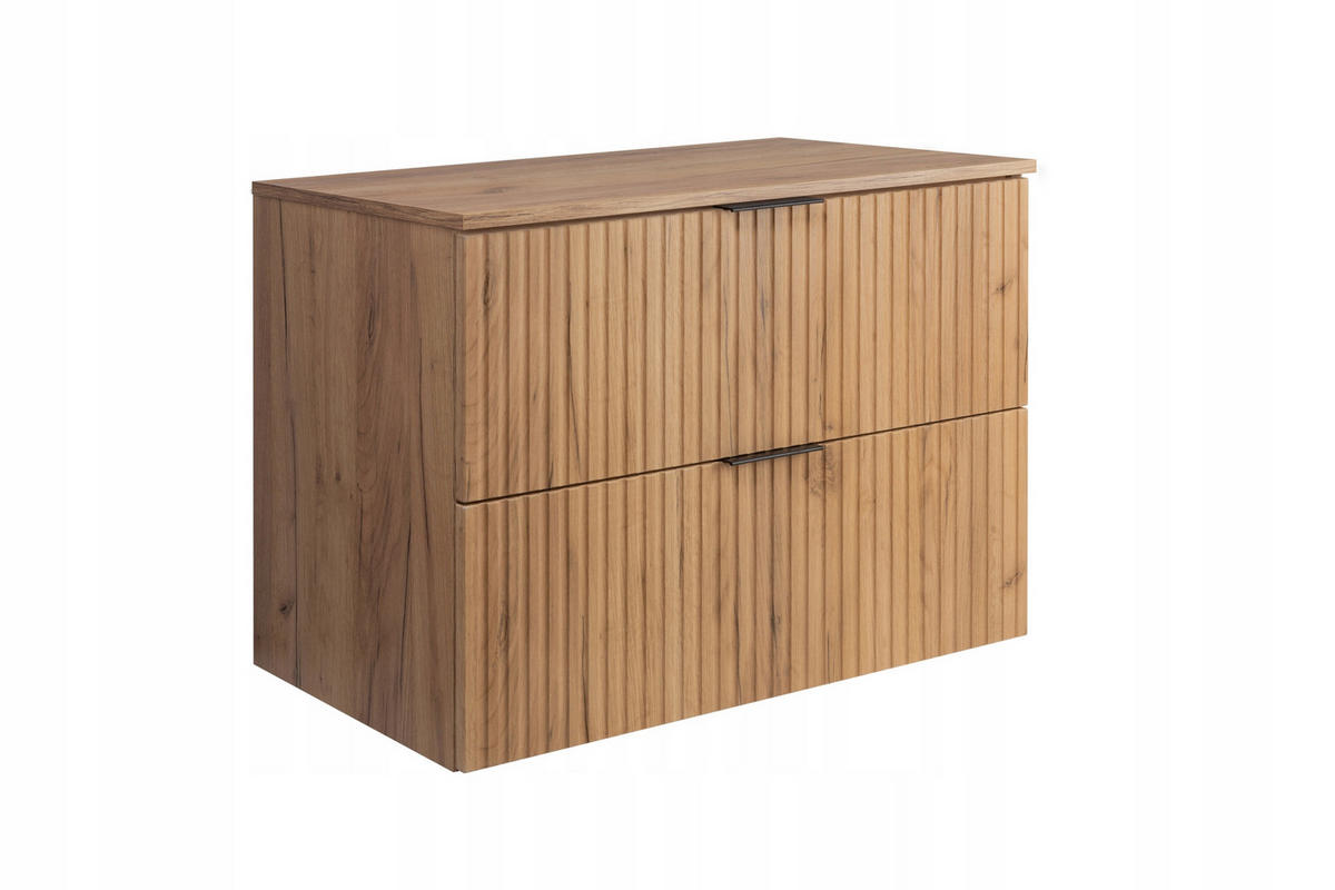 WASCHBECKUNTERSCHRANK FLOW + Platte Eiche Craft 80/57/46 cm - Eichefarben, Holzwerkstoff (80/57/46cm) - Rodan