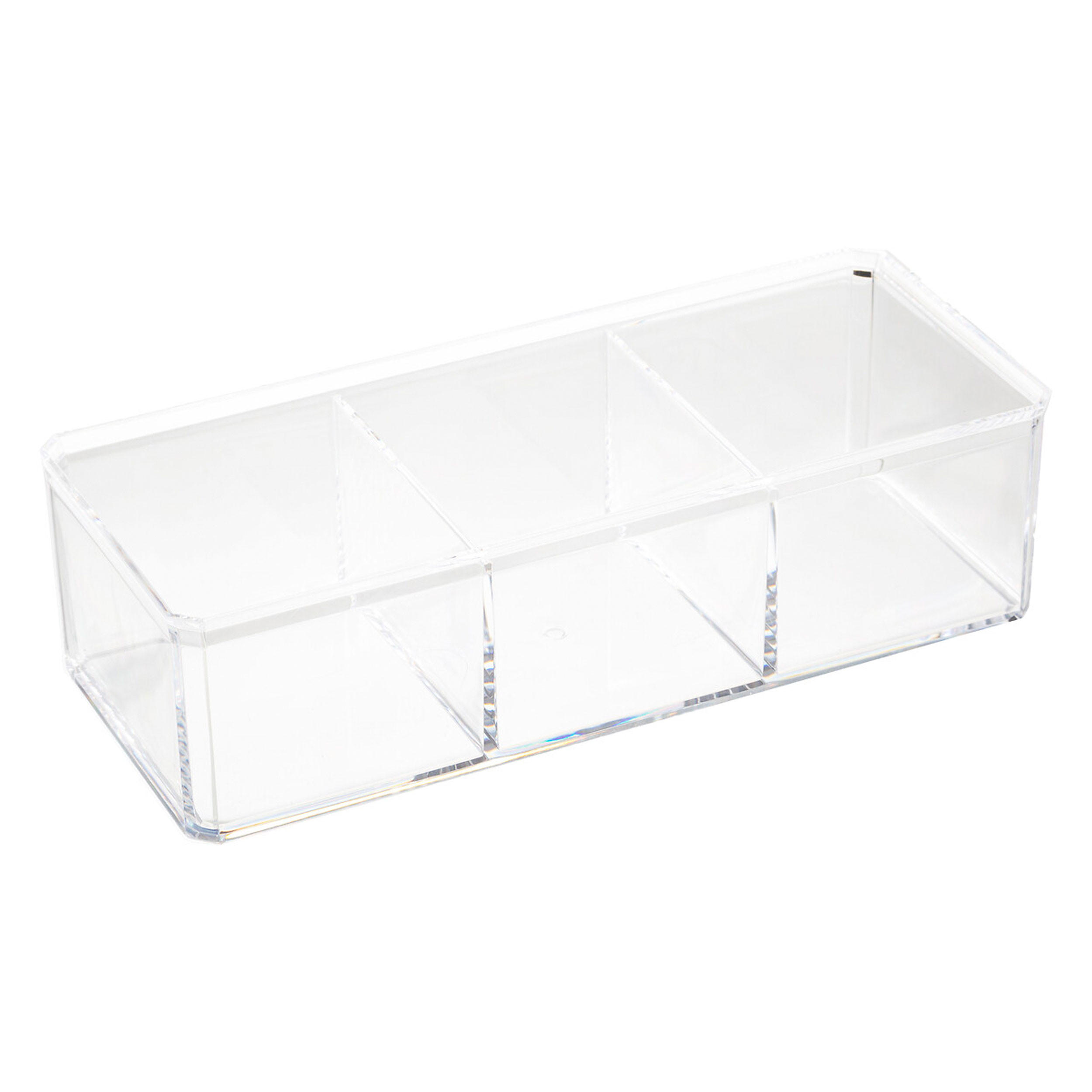 KOSMETIK-AUFBEWAHRUNGSDOSE Selena mit 3 Fächern, Kunststoff, 22.8 x 9.5 x 8 cm - Multicolor, Kunststoff (9.5/8.3/22.8cm) - 5five Simply Smart