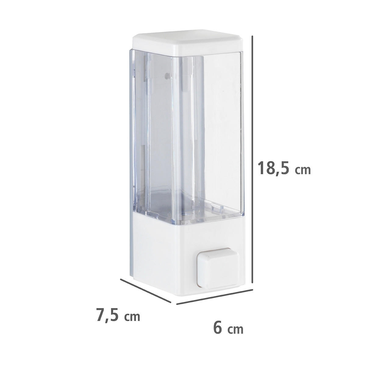 SEIFEN- und Desinfektionsmittelspender Istres 320 ml 7,5/6/18,5 cm - Weiß, Kunststoff (6/18.5/7.5cm) - Wenko