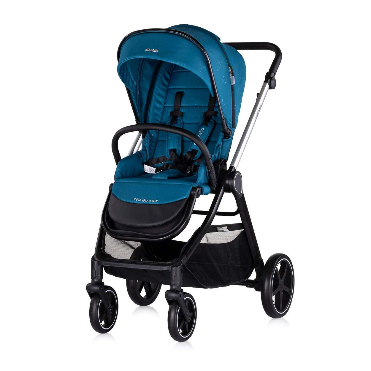 KOMBIKINDERWAGEN Marbella 3 in 1 blau Fußabdeckung Einlage i-Size Babyschale - Blau, Metall (90/63/108cm) - Chipolino