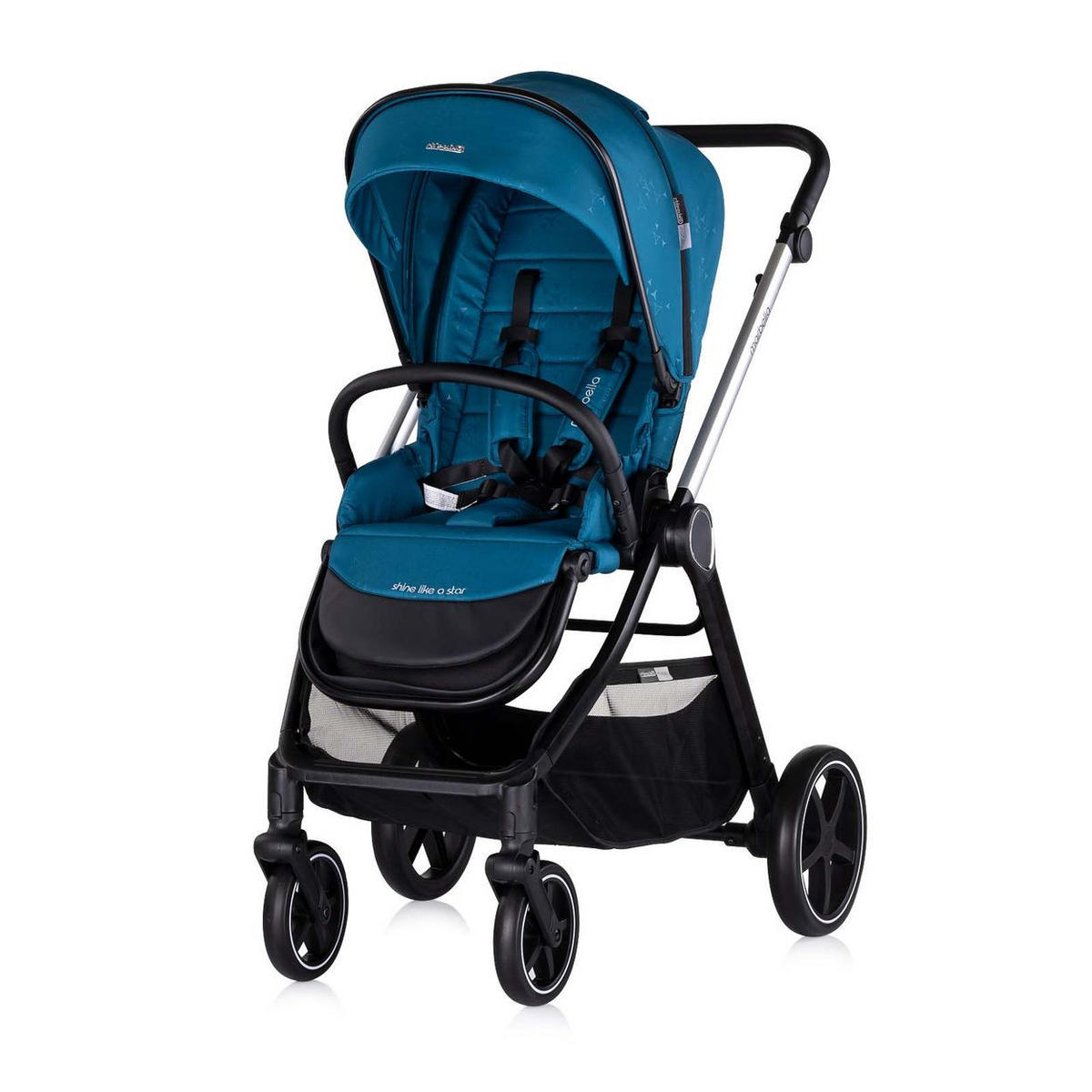 KOMBIKINDERWAGEN Marbella 3 in 1 blau Fußabdeckung Einlage i-Size Babyschale - Blau, Metall (90/63/108cm) - Chipolino