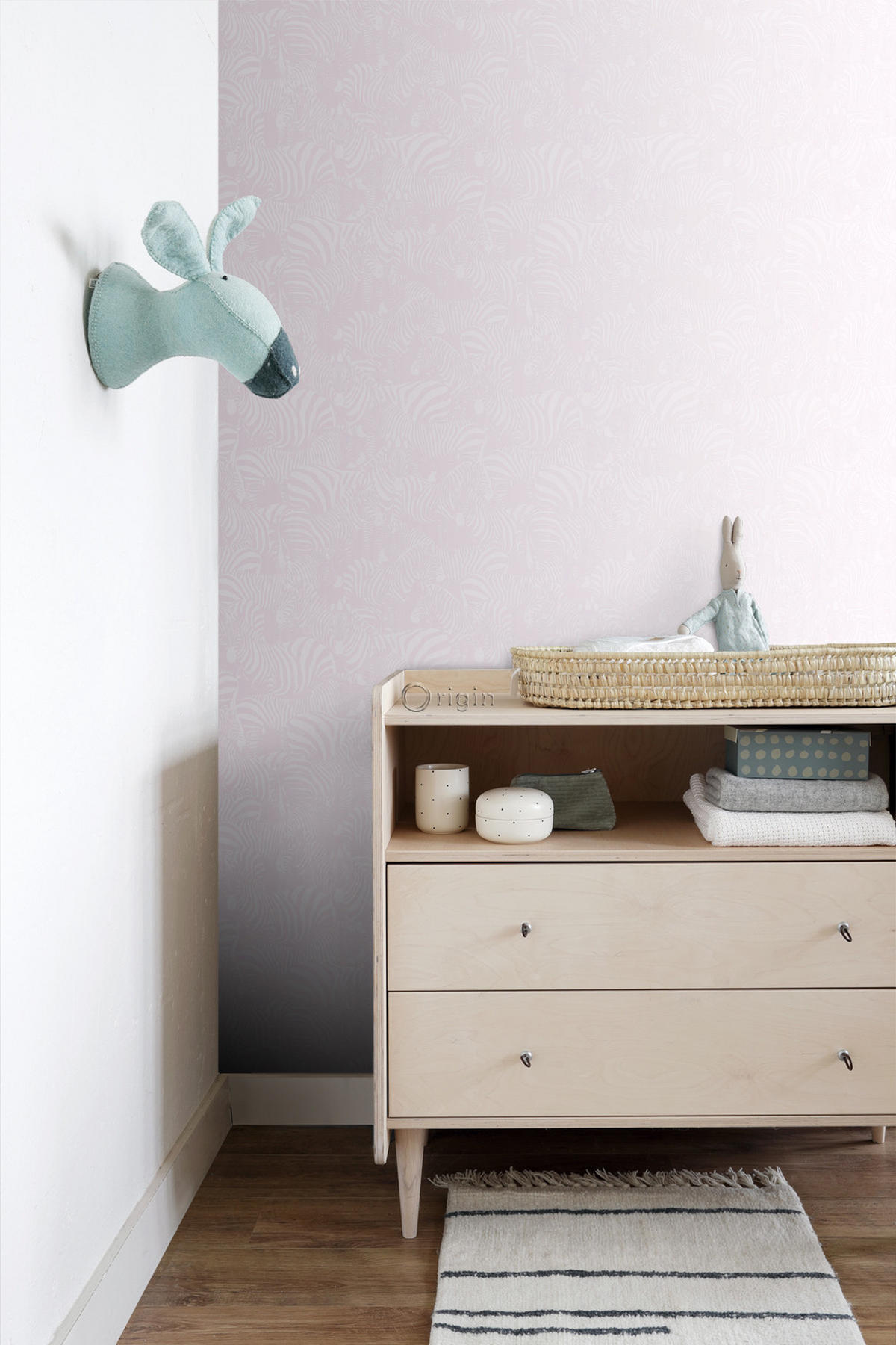 TAPETE Zebras 53 cm x 10.05 m - Pink, Papier (53/1000cm) - Origin Wallcoverings