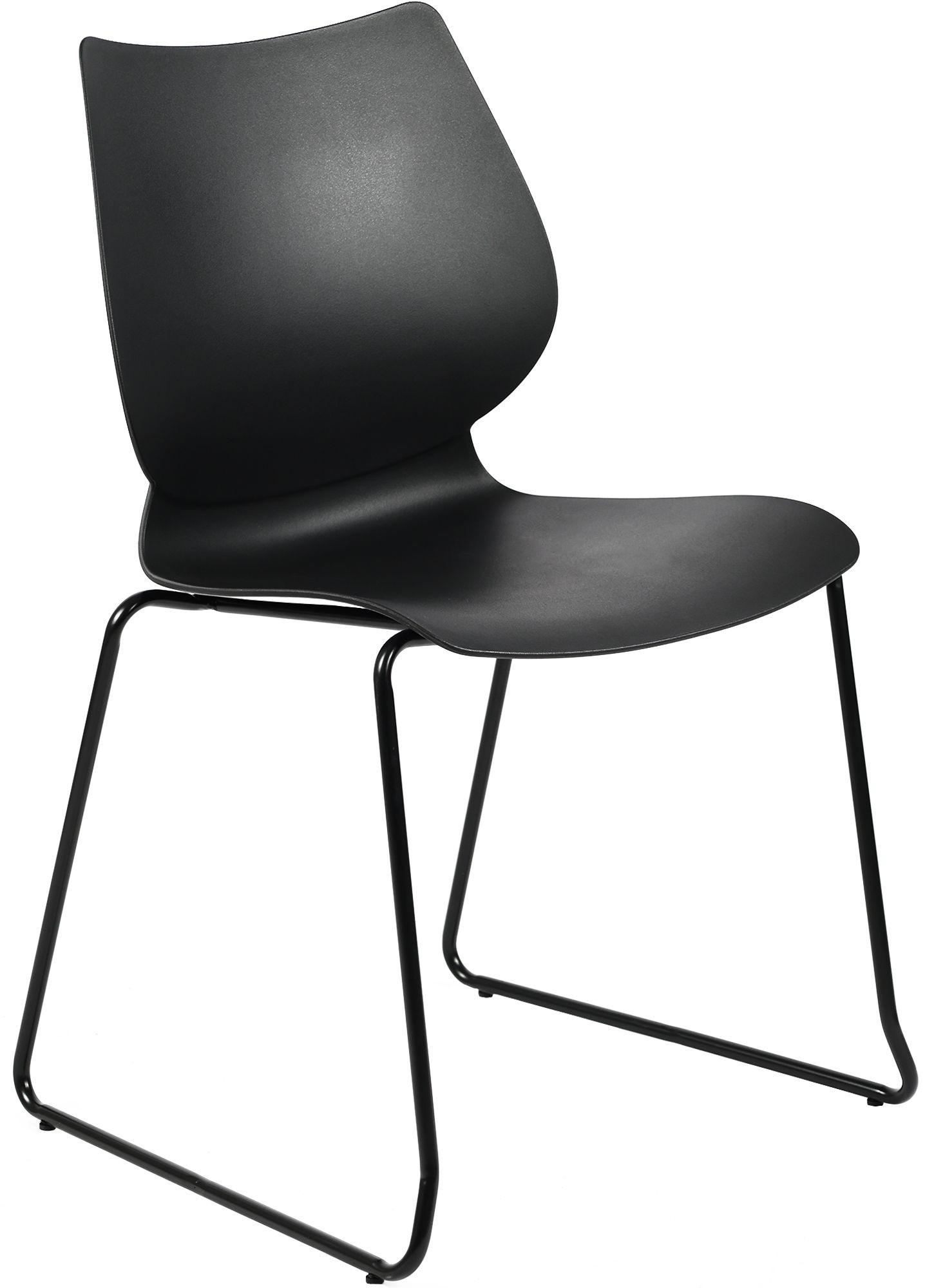 BESUCHERSTUHL Kunststoff Schwarz - Schwarz, Kunststoff/Metall (47/86/50cm) - CLP