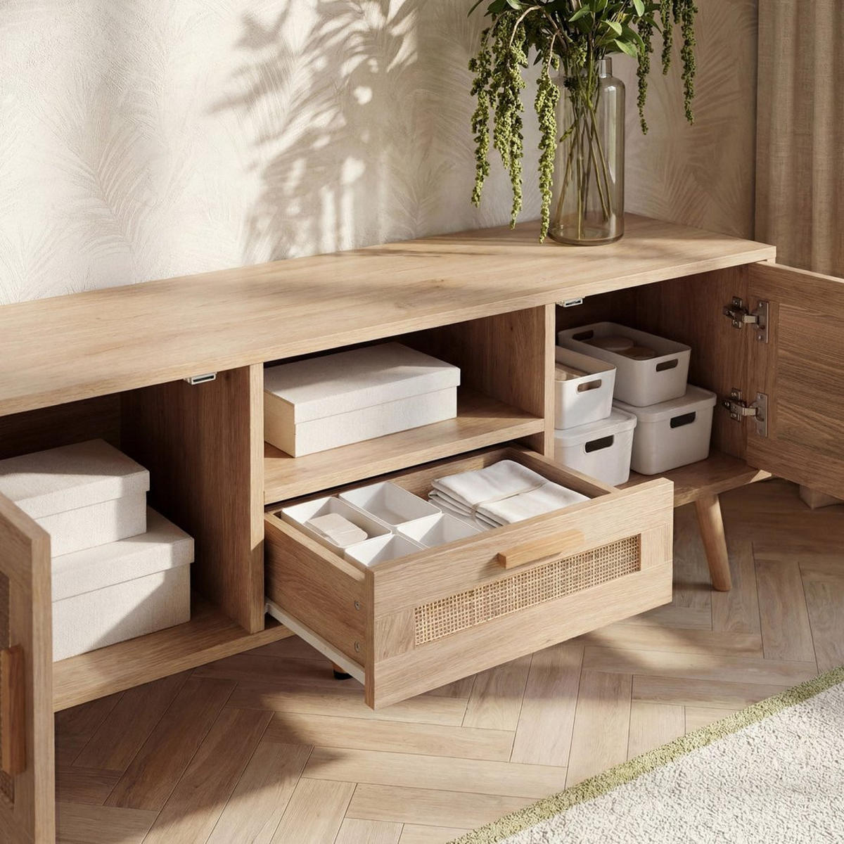 TV-ELEMENT Tahiti Natürlich 120 cm x 49 cm - Naturfarben, Holzwerkstoff (120/49/40cm) - Klast Home