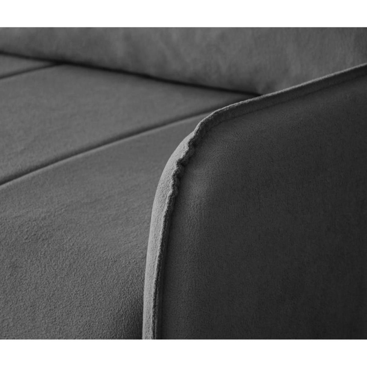 ECKSCHLAFSOFA Capri dunkelgrau - Dunkelgrau/Schwarz, Kunststoff/Textil (223/156cm) - Beautysofa