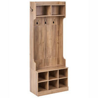 GARDEROBA s stojalom za oblačila svetlo rjava Gindagai - svetlo rjava/rjava, leseni material (70/180/35cm) - Beliani