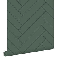 TAPETE Fischgrätmuster 53 cm x 10.05 m - Grün, Papier (53/1000cm) - ESTAhome