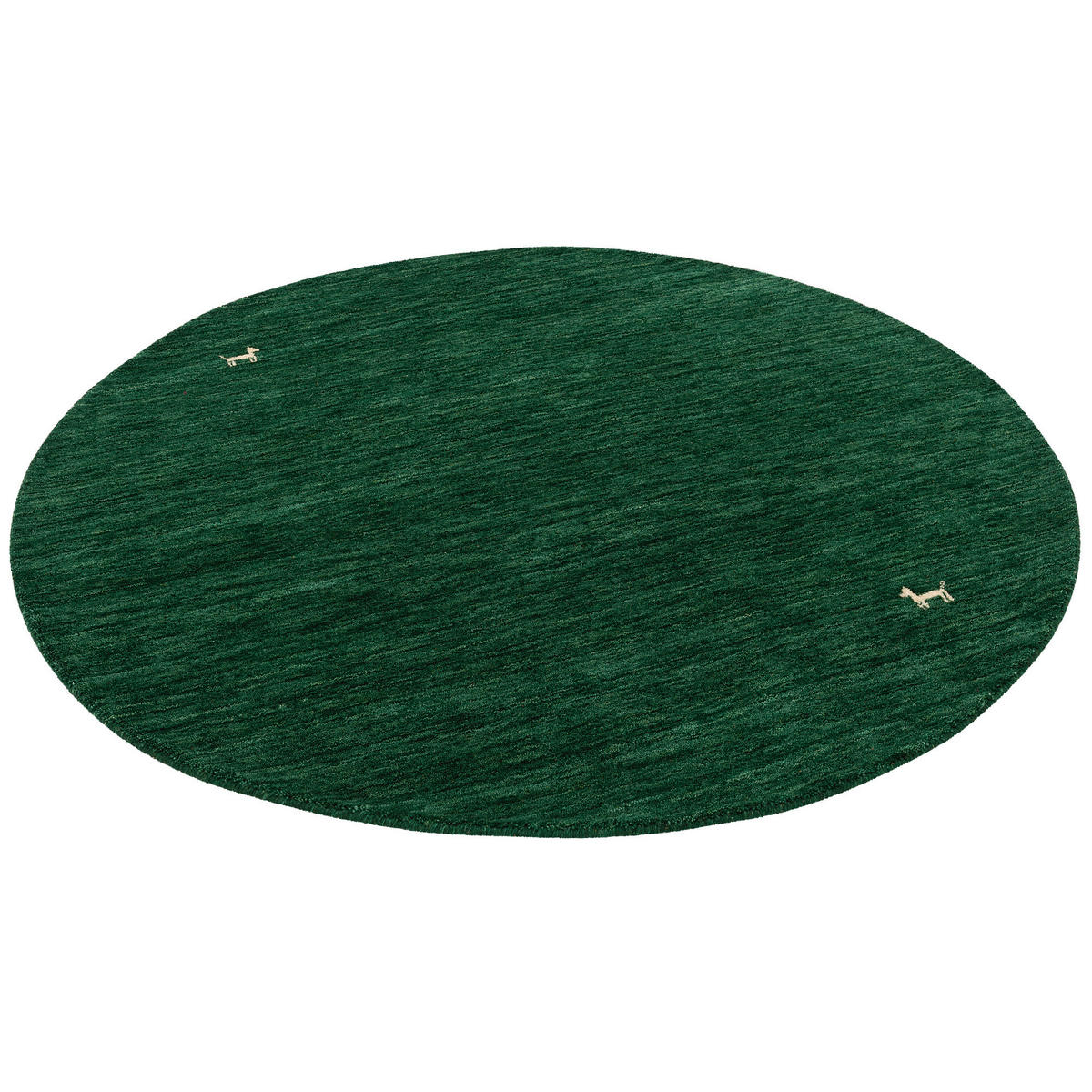 NATUR TEPPICH INDO NEPAL GABBEH SHIVA RUND - Dunkelgrün, Textil (120/120cm) - Pergamon