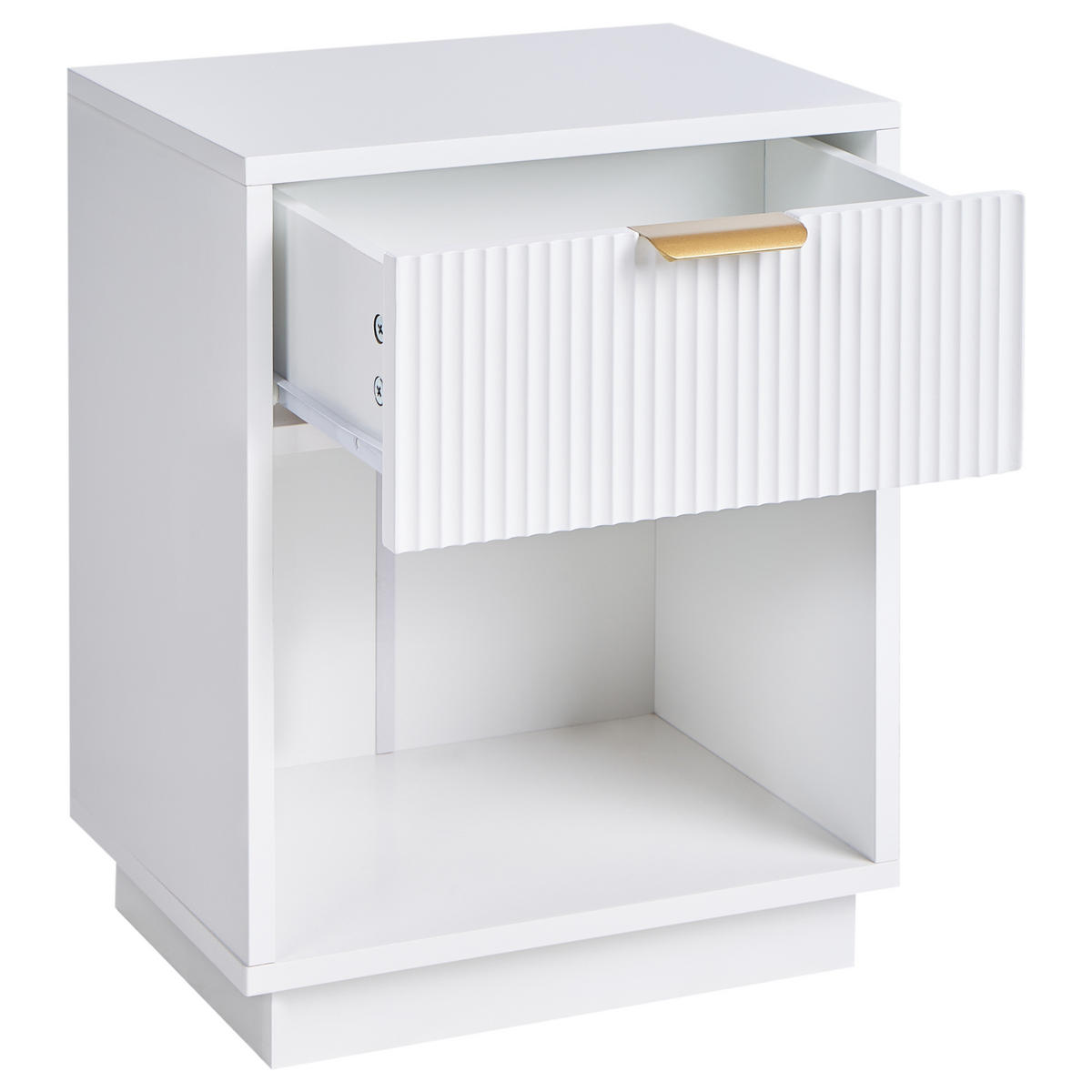 NACHTTISCH Weiß Summerville - Weiß, Holzwerkstoff (40/50/30cm) - Beliani