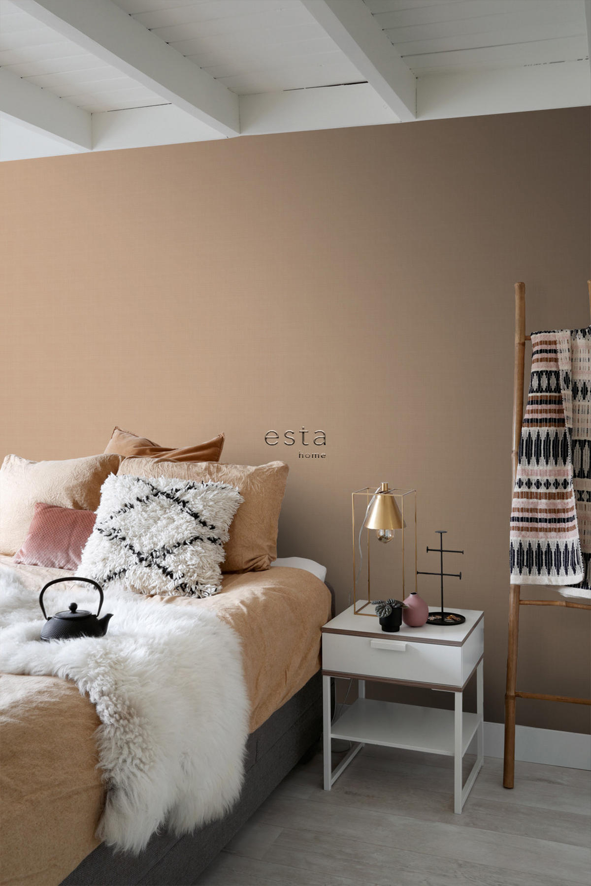 TAPETE Leinen-Optik 53 cm x 10.05 m - Terracotta, Papier (53/1000cm) - ESTAhome