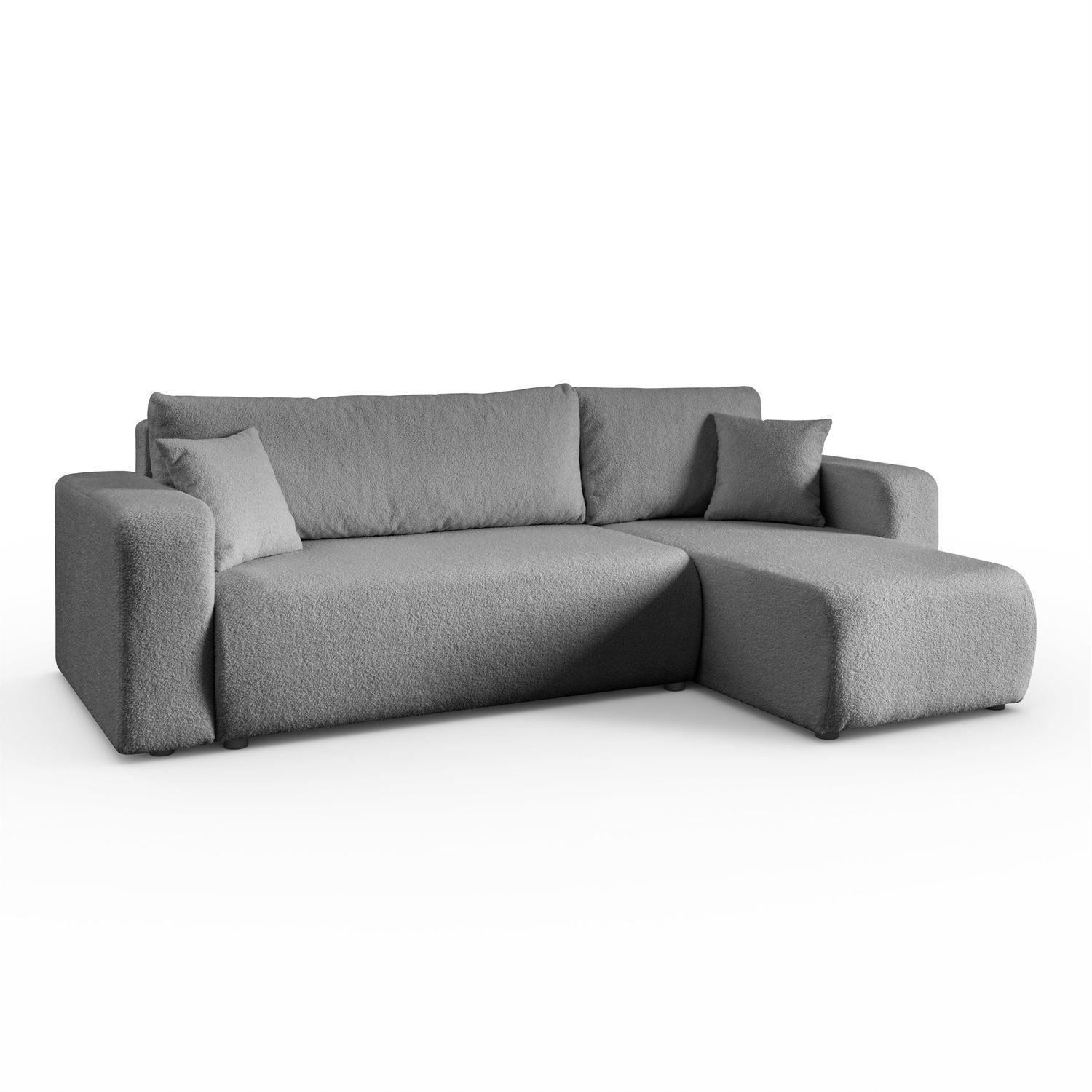 ECKSOFA VESPO L mit Schlaffunktion und Bettkasten - Graphitfarben, Textil (247/143cm) - Lookway
