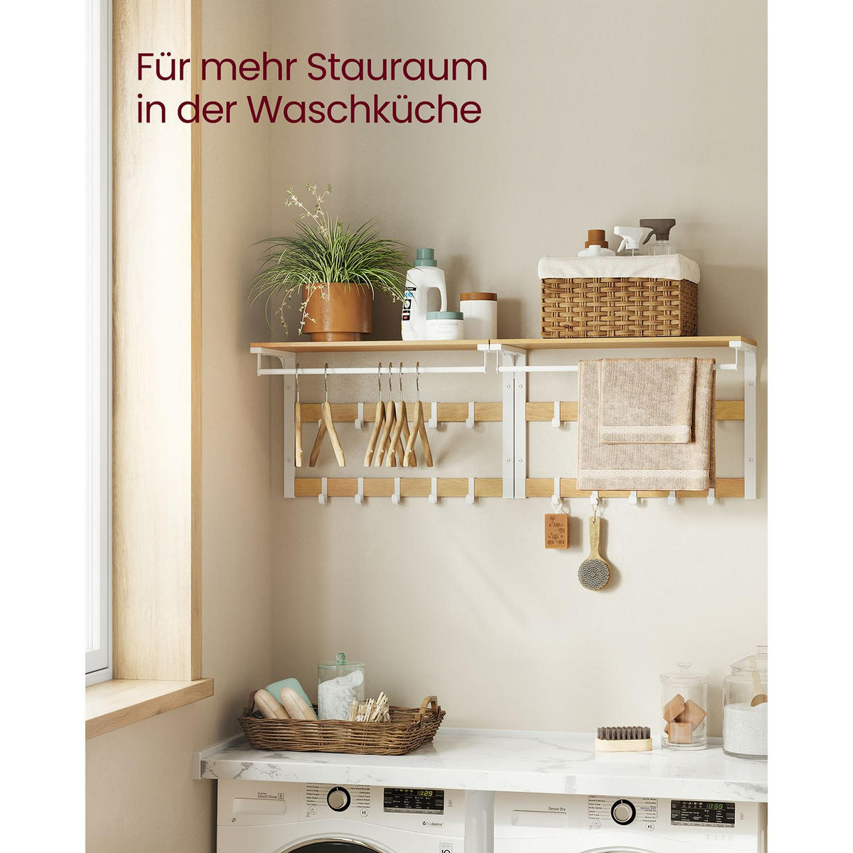 WANDGARDEROBE VICTORIA - Weiß, Holzwerkstoff (65/42/30cm) - Hansiro