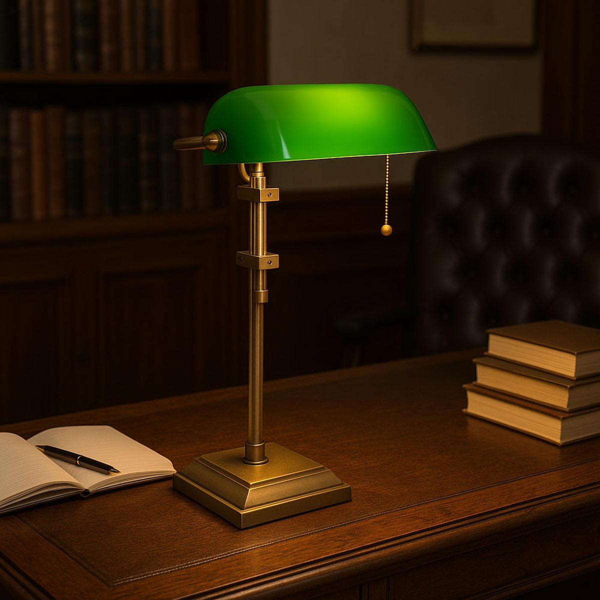 LED TISCHLEUCHTE Antique Grün Messing - Grün, Glas (26/26/33cm) - Globo Lighting