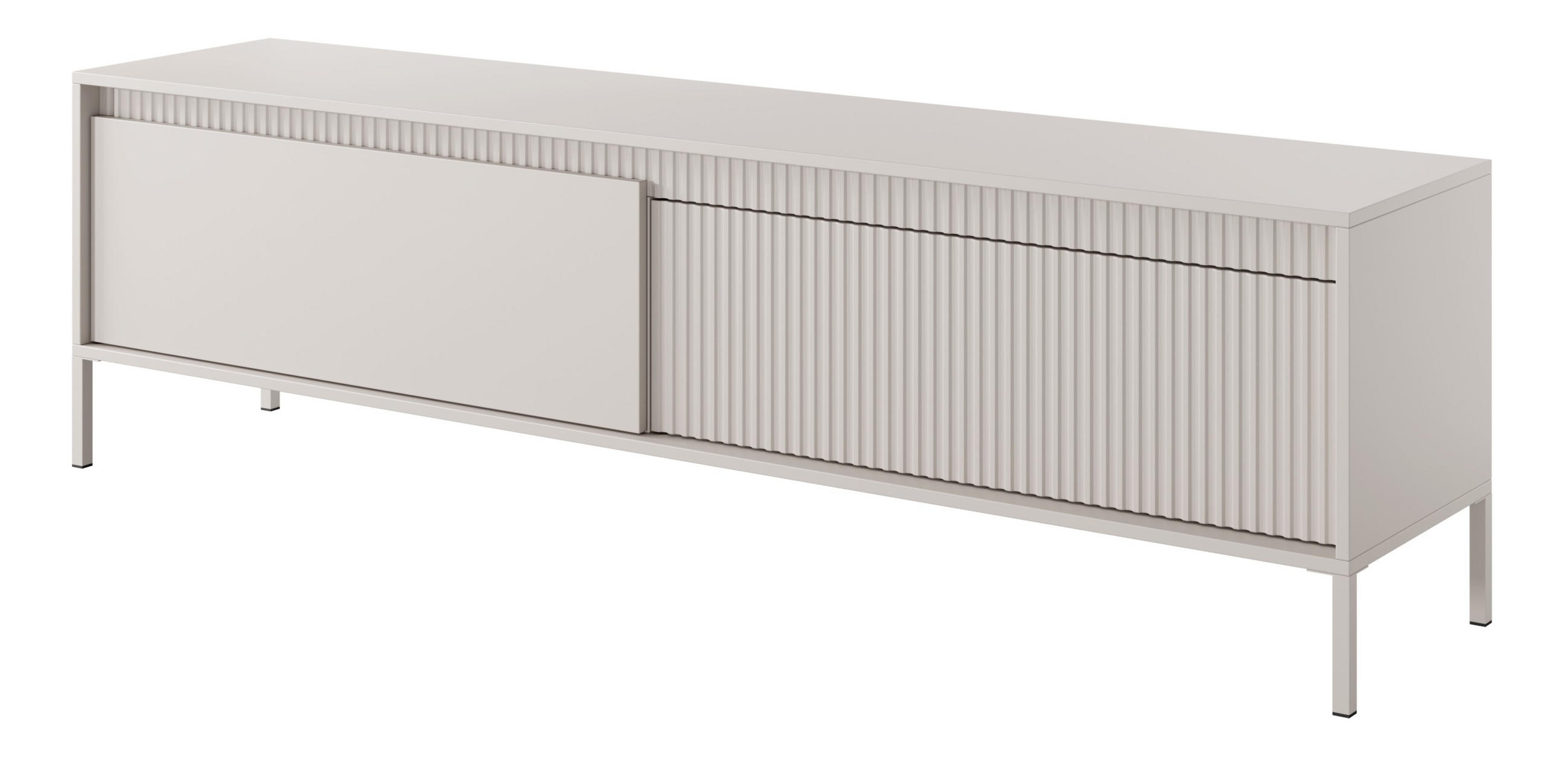 TV-SCHRANK Beige 190 cm Santori auf Beine, 2 Türen - Beige, Holz (187/53/40cm) - Emporius