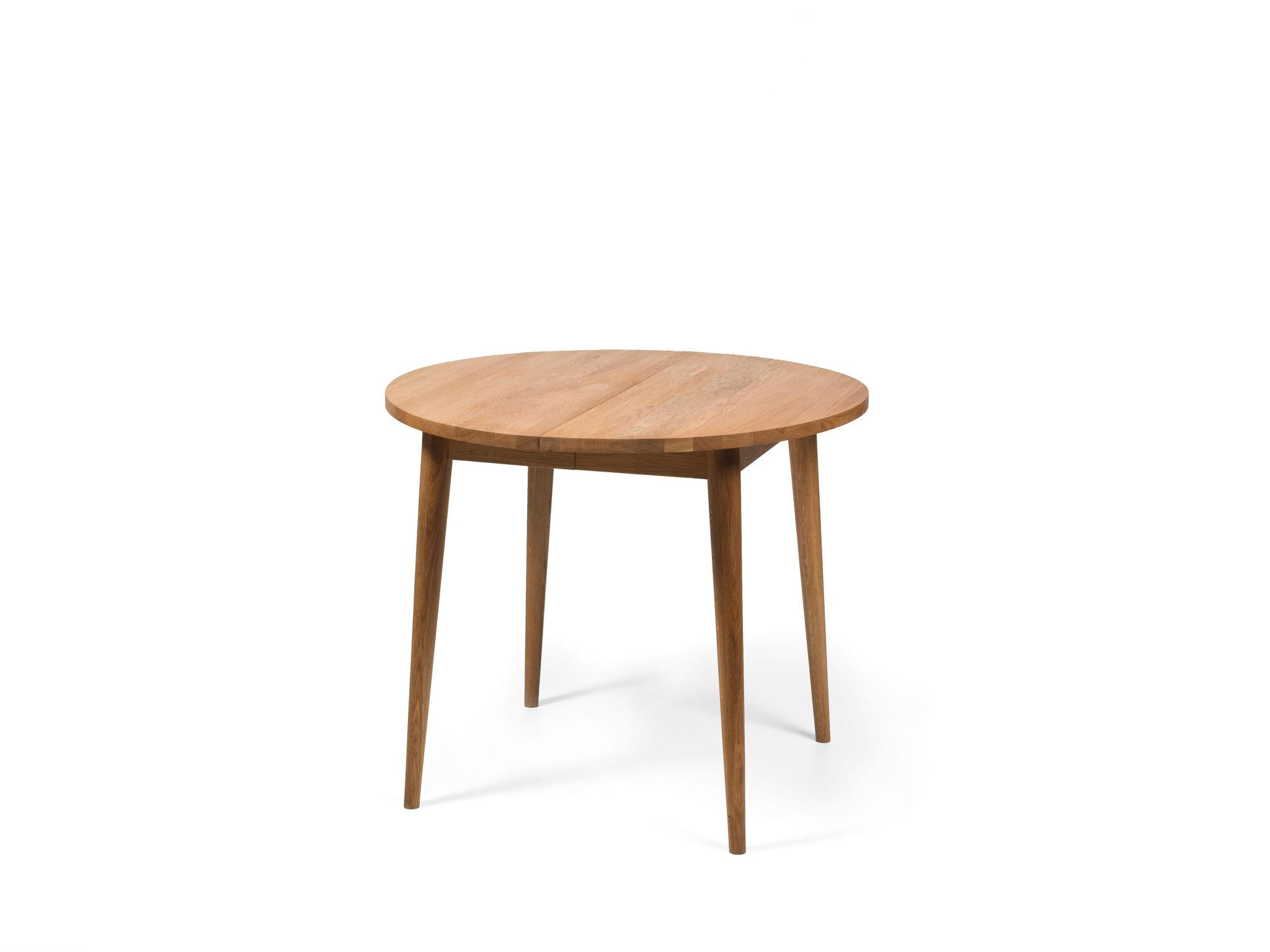 ESSTISCH BO D90 + Verlängerung, natürliches Ölwachs - Beige, Holz (90/90/75cm) - WOODEK