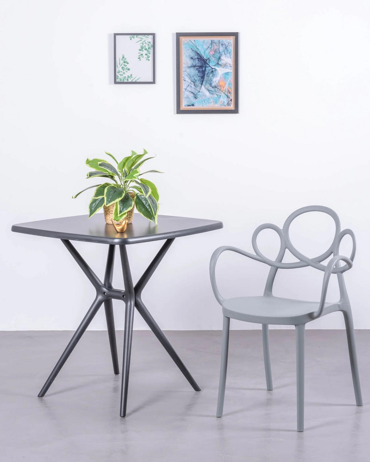 STÜHL-SET 4 Stück Kunststoff Grau - Grau, Kunststoff (56/84/45cm) - Nest Dream