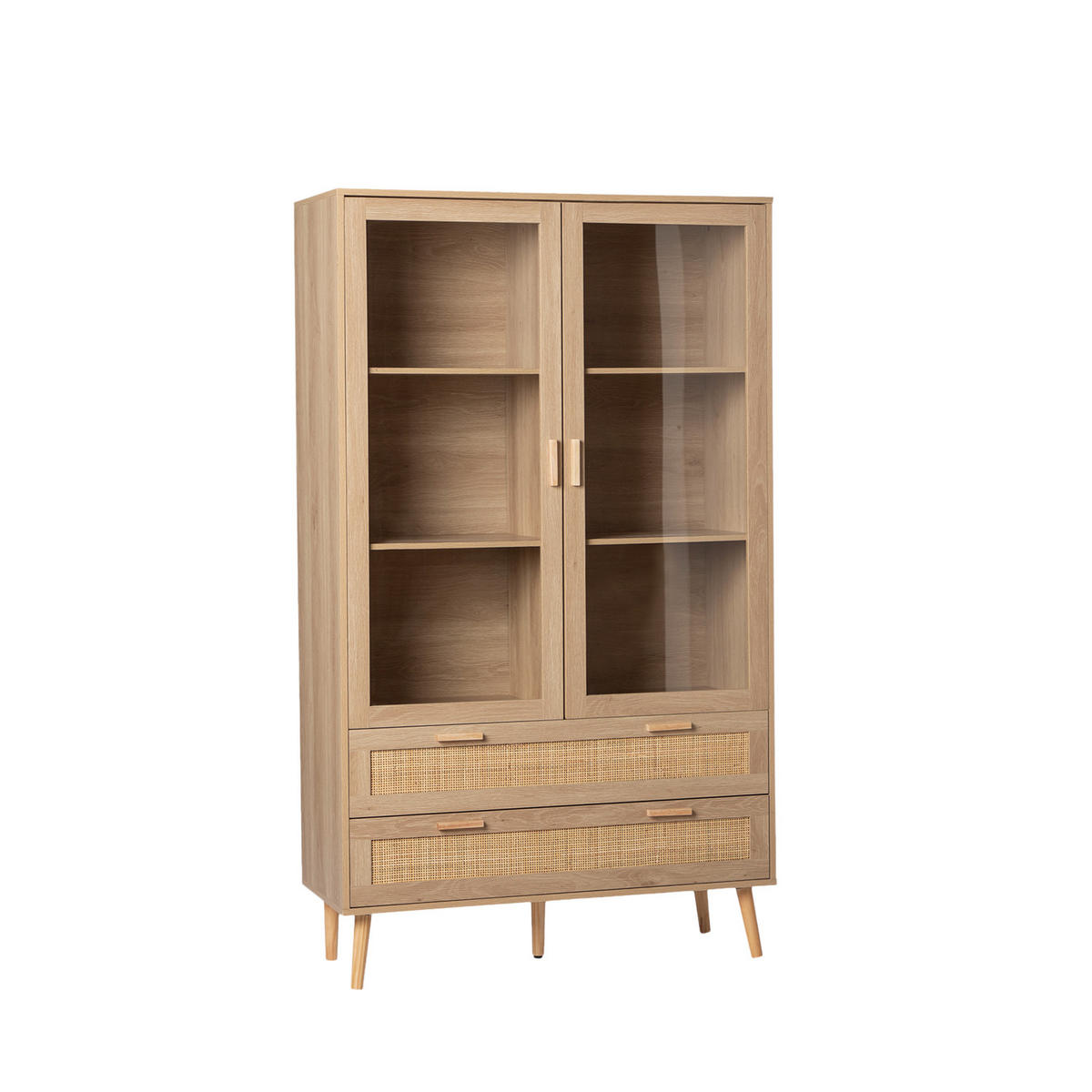 VITRINENSCHRANK DOPPELTER Tahiti Natürlich 100 cm x 170 cm - Naturfarben, Holzwerkstoff (100/170/40cm)