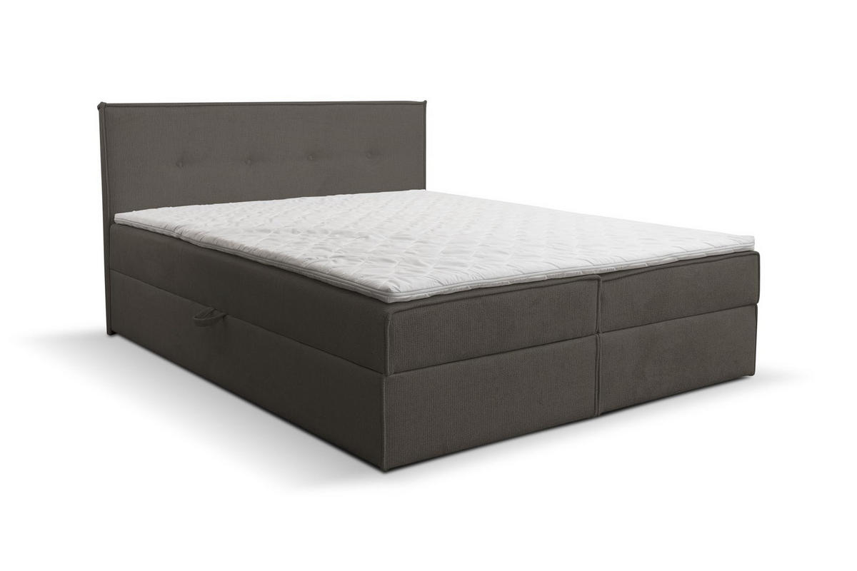 BOXBETT CALIDO mit zwei Bettkästen H2/H3 Matratze und Topper 140 x 200 cm - Dunkelgrau, Holzwerkstoff (140/200cm) - VENASI MÖBEL