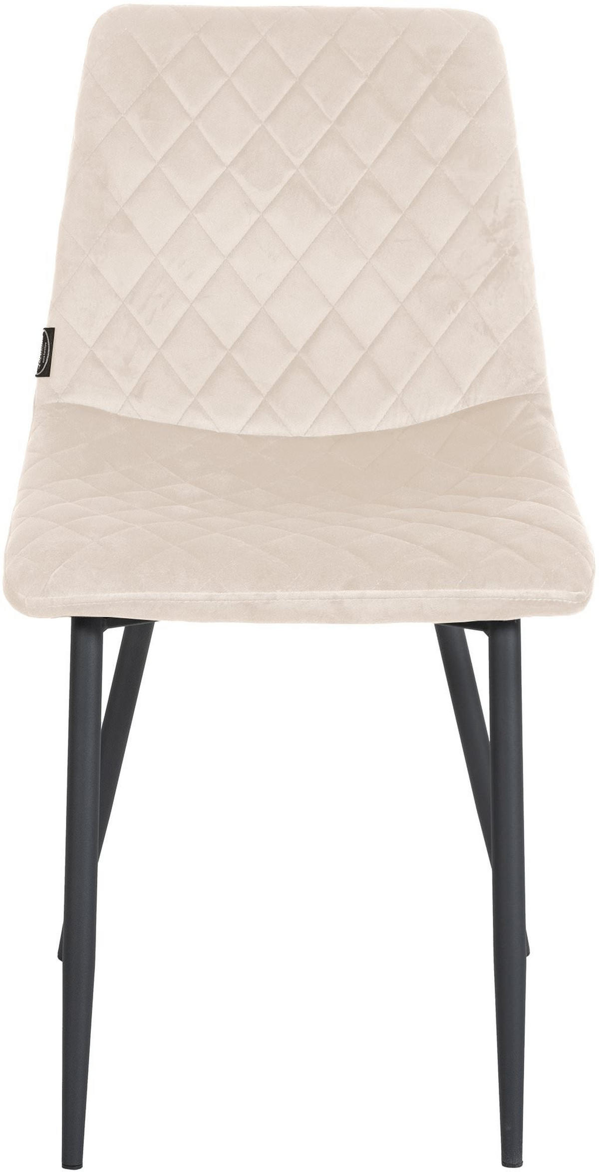 STUHL 4er Set Samt creme - Creme/Schwarz, Textil/Metall (45/83/57cm) - CLP
