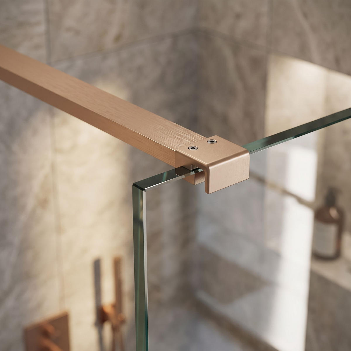 STABILISIERUNGSSTANGE Für Duschwand 150 Cm Rea Brush Copper - Kupferfarben, Metall (3.2/150/3.2cm) - REA