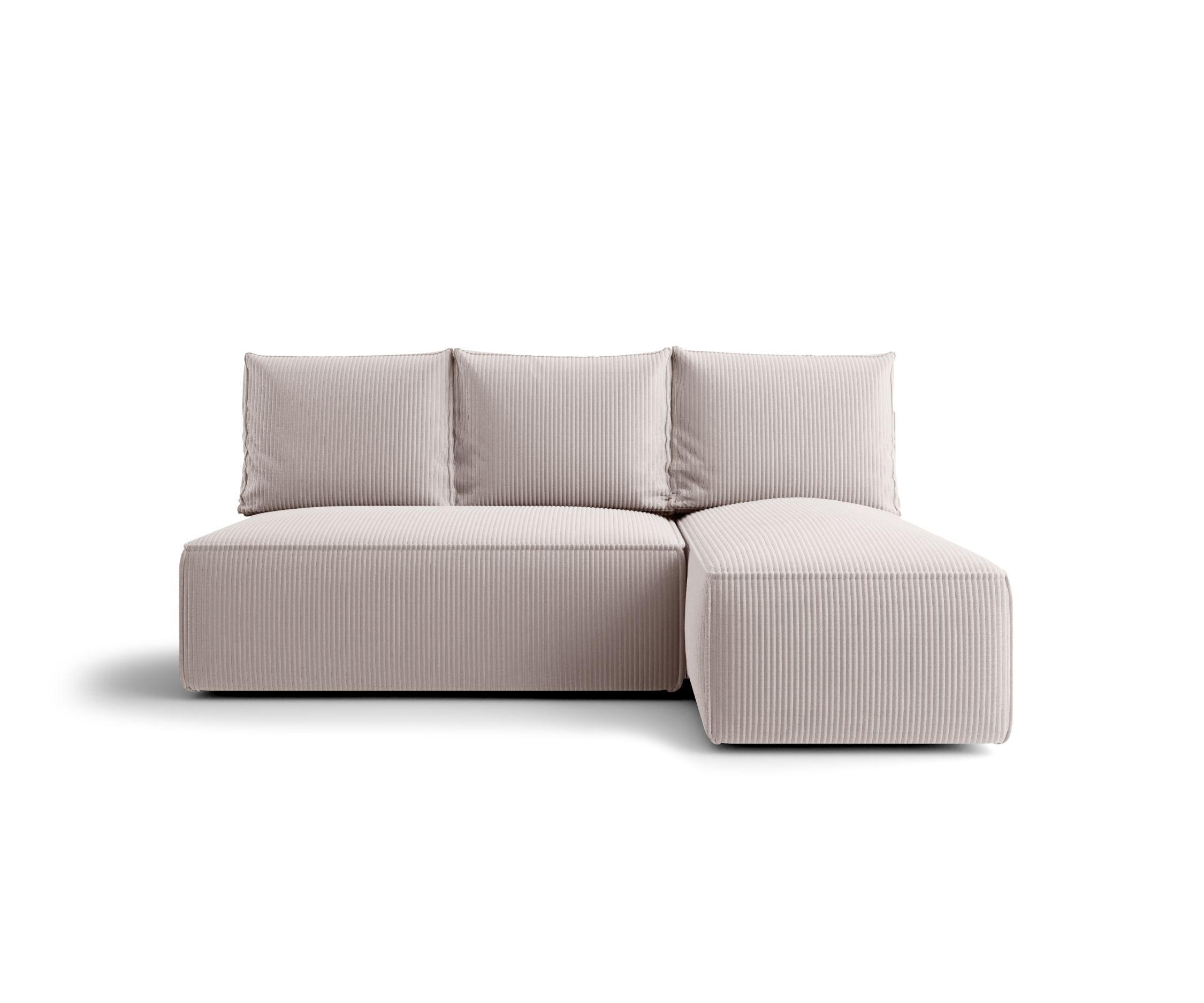 ECKSOFA mit Schlaffunktion SAVIO MINI Poso 100 Rechts - Ecru, Textil (200/140cm) - Bedante