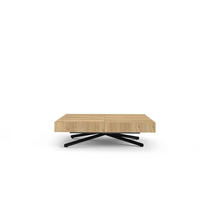 COUCHTISCH SANNA X - Hellbraun/Schwarz, Holzwerkstoff/Metall (80/120/27cm) - Meblini