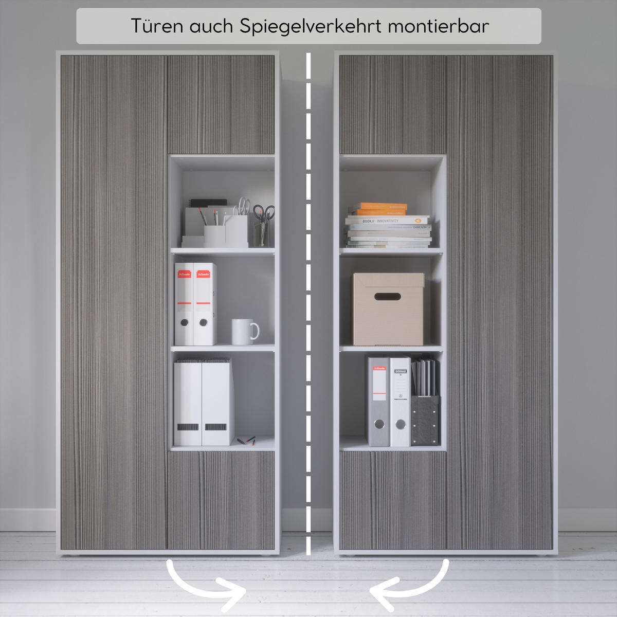 AKTENSCHRANK Amira T30 Avola Anthrazit 180/80/40 cm - Anthrazit, Holzwerkstoff (80/180/40cm) - SIMPLYFURN