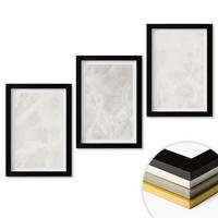 WANDBILDER 3er-Set - 20x30 cm Schwarzer Rahmen - Die Struktur von elegantem Marmor - Schwarz, Kunststoff (20/30cm) - ArtPrintCave