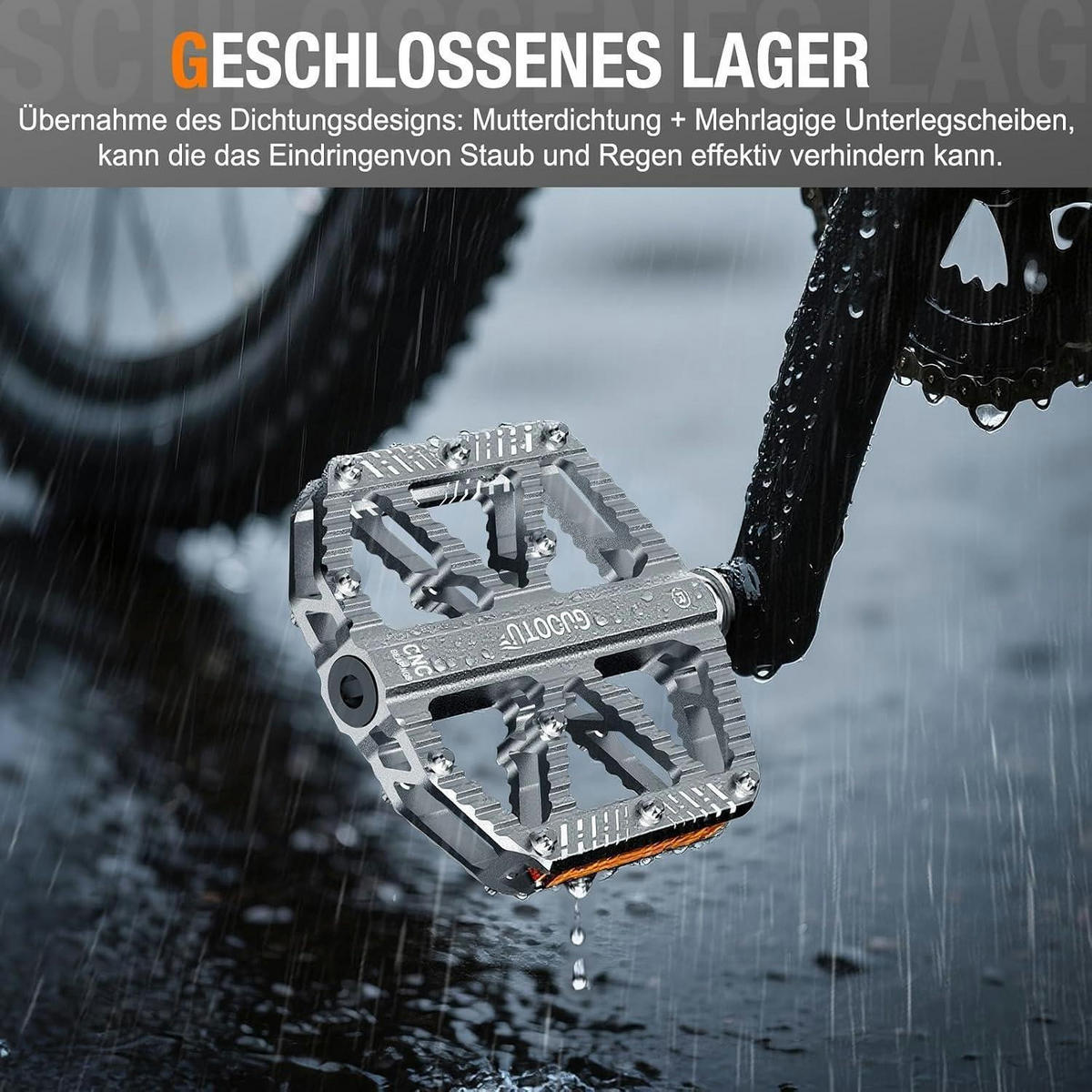 FAHRRADPEDALE CNC Aluminium Silber mit Reflektoren - Silberfarben, Metall (10/1.5/12cm)