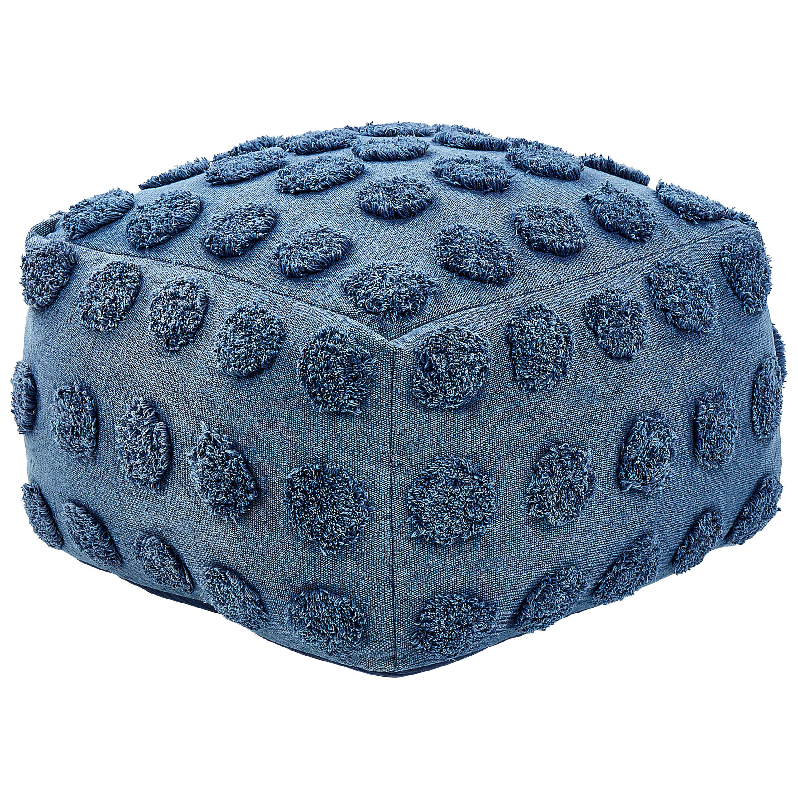 POUF Vishvi 50/50/35 cm - Blau, Naturmaterialien/Textil (50/35/50cm) - Beliani
