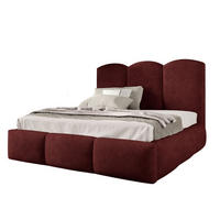 POLSTERBETT BAILEY Bettkasten Lattenrost 140x200 Rotwein - Weinrot, Holz (140/200cm) - Furnistar