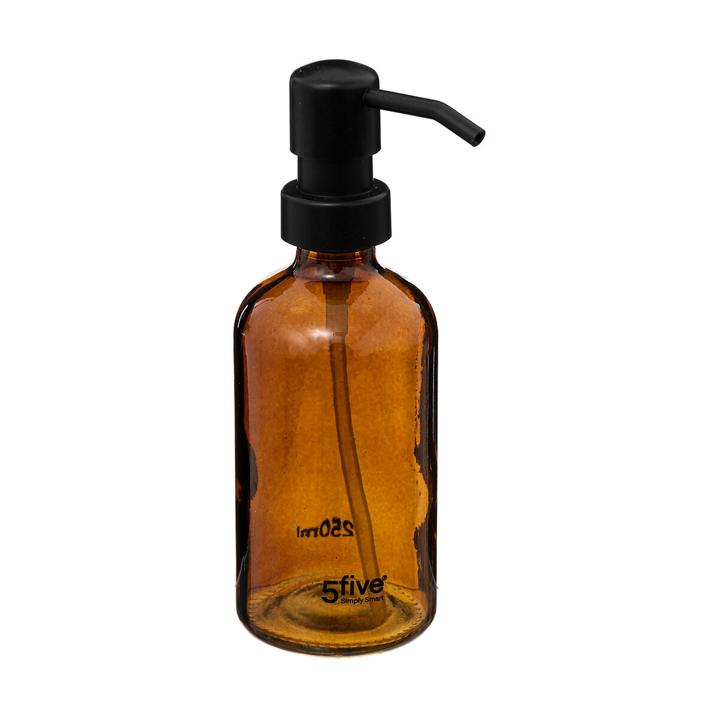SEIFENSPENDER, Glas, Kunststoff, Braun, 250 ml - Braun, Kunststoff (6.3/18.2/6.3cm) - 5five Simply Smart