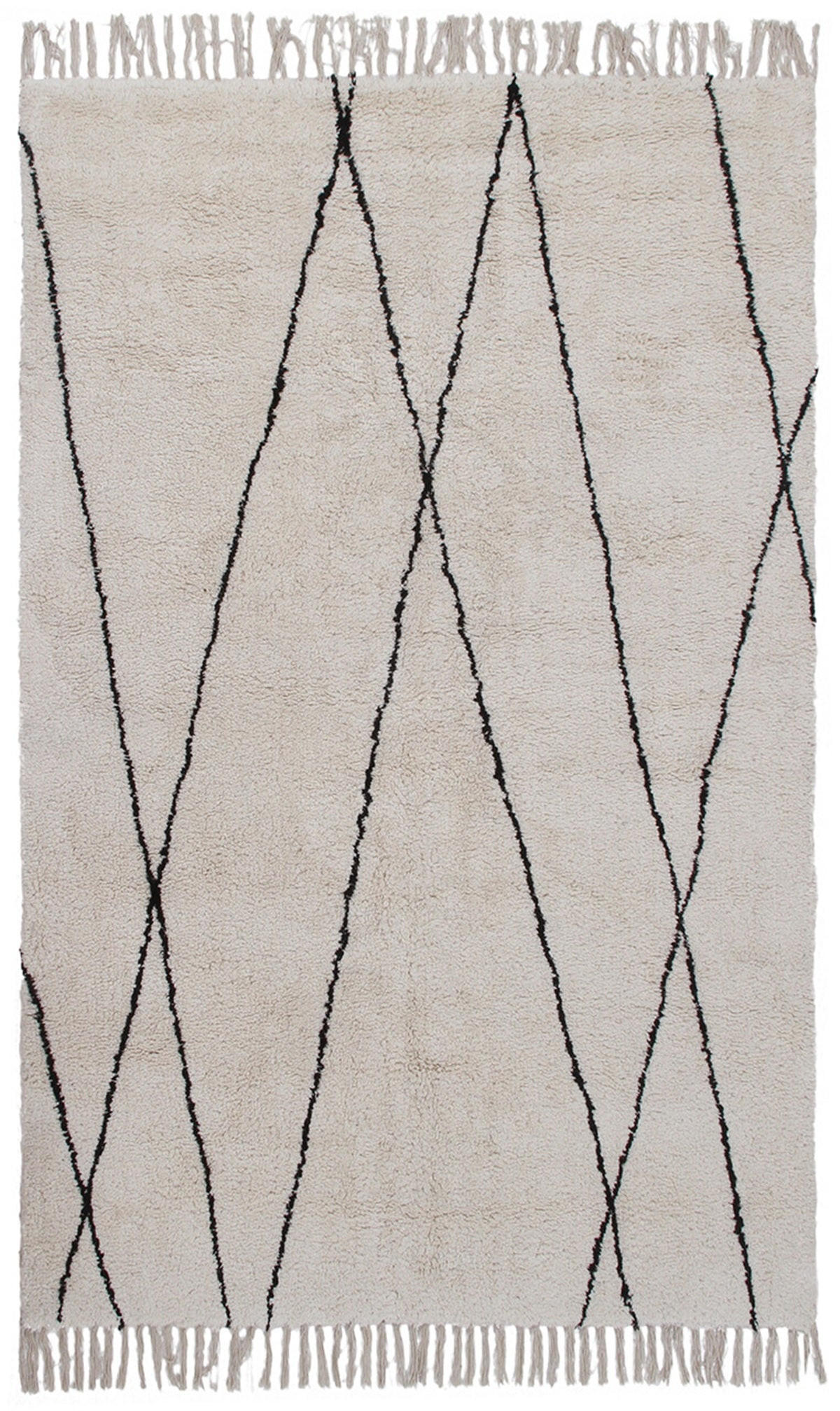 TEPPICH getuftet Berber Baumwolle REGA Weiß 140x200 cm - Weiß, Naturmaterialien (140/200cm) - Novatrend