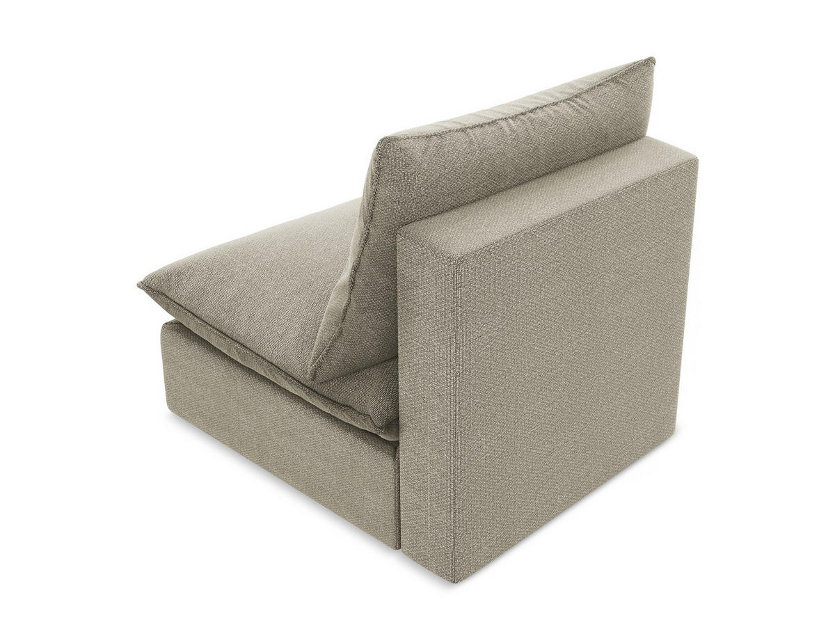 SOFAELEMENT Bouclé Stoff Grau - Taupe/Schwarz, Holzwerkstoff/Kunststoff (75/77/90cm) - Makamii
