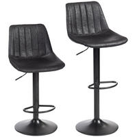BARHOCKER Mikrofasertuch Schwarz - Schwarz/Grau, Textil/Metall (43/110/46.5cm) - HOMCOM