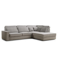 ECKSOFA Kirou Beige grau Webstoff - Rechts Seite - Greige/Schwarz, Holz/Holzwerkstoff (225/311cm) - Maison de Reve