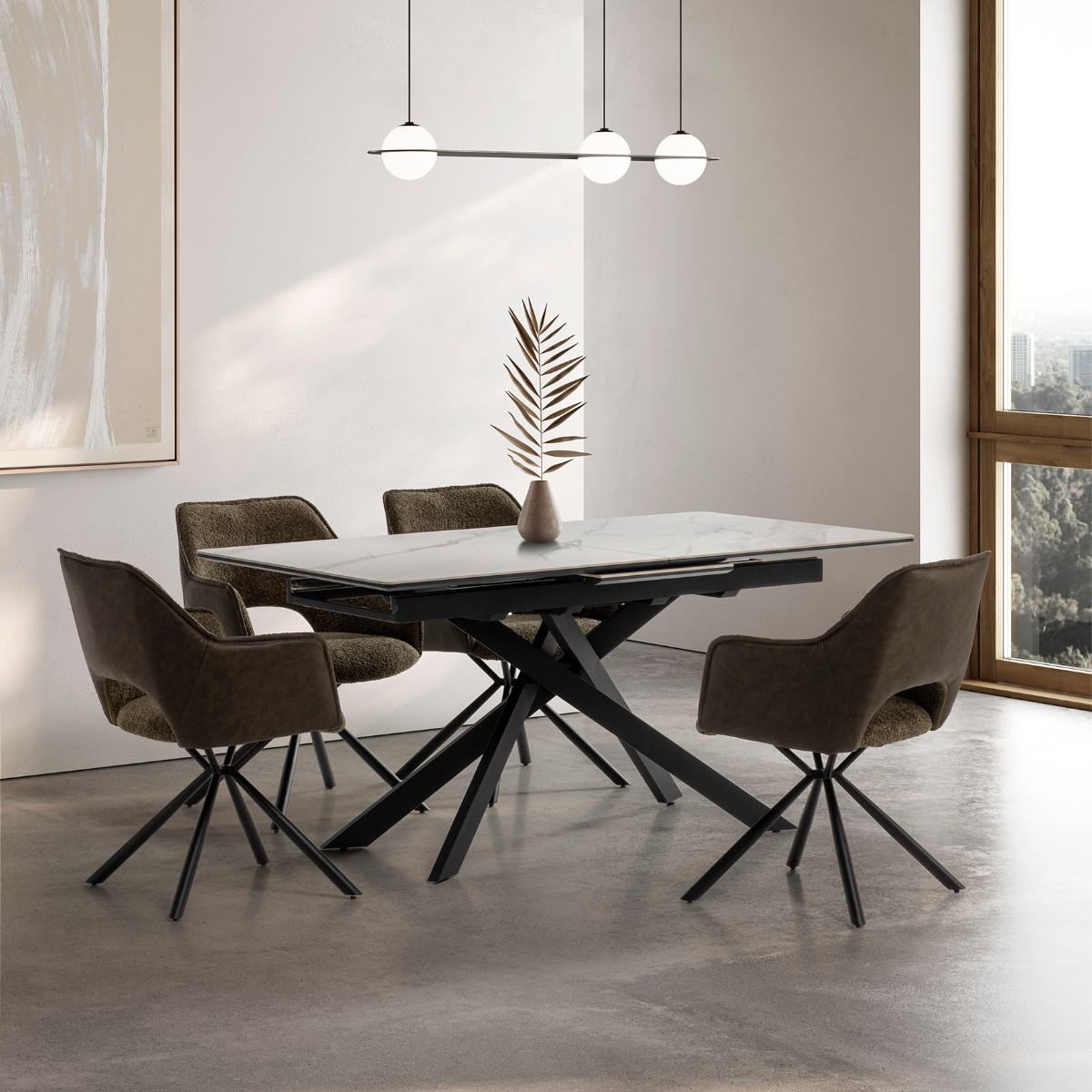 SESSEL (Set aus 2) aus stoff mit schwarzen metallbeinen - mariel 62/60/47 cm - Grün, Textil (62/47/60cm) - Calicosy