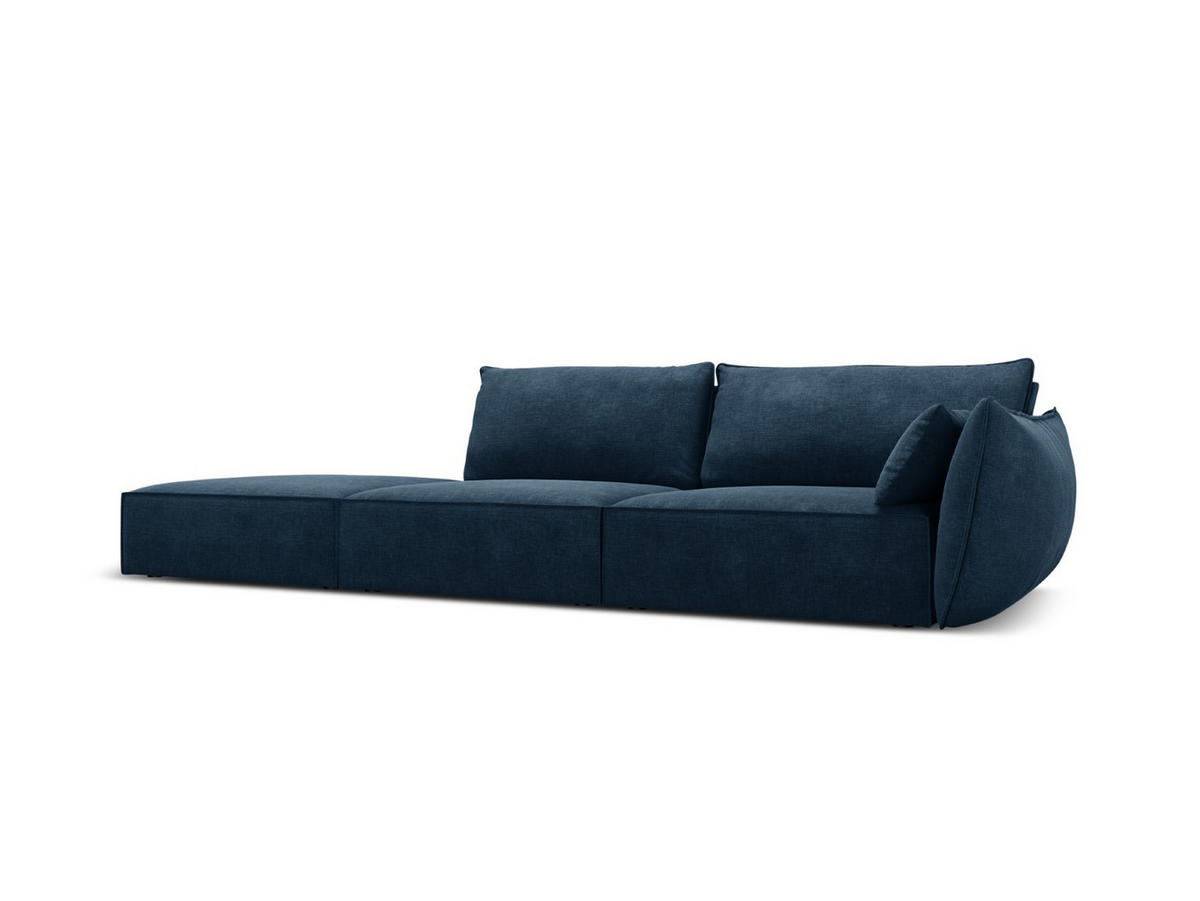 LINKES-SOFA Kaelle aus Chenille-Stoff königsblau 4 Sitzplätze - Blau, Textil (110/85/264cm) - Micadoni