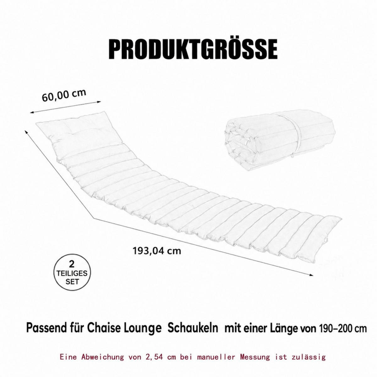 LIEGESTUHLAUFLAGE Khaki 2er-Set - Champagner, Kunststoff (64/2.3/190cm)