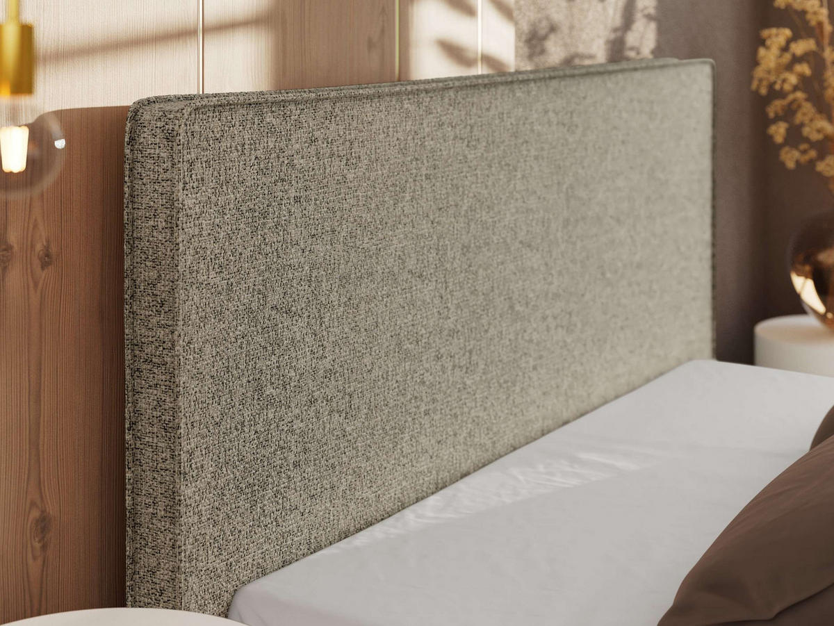 POLSTERBETT CORIVO CLASSIC 180/200 - Dunkelbeige Strukture - Schaum-Matratze - Taupe/Schwarz, Kunststoff/Textil (180/200cm) - MKS