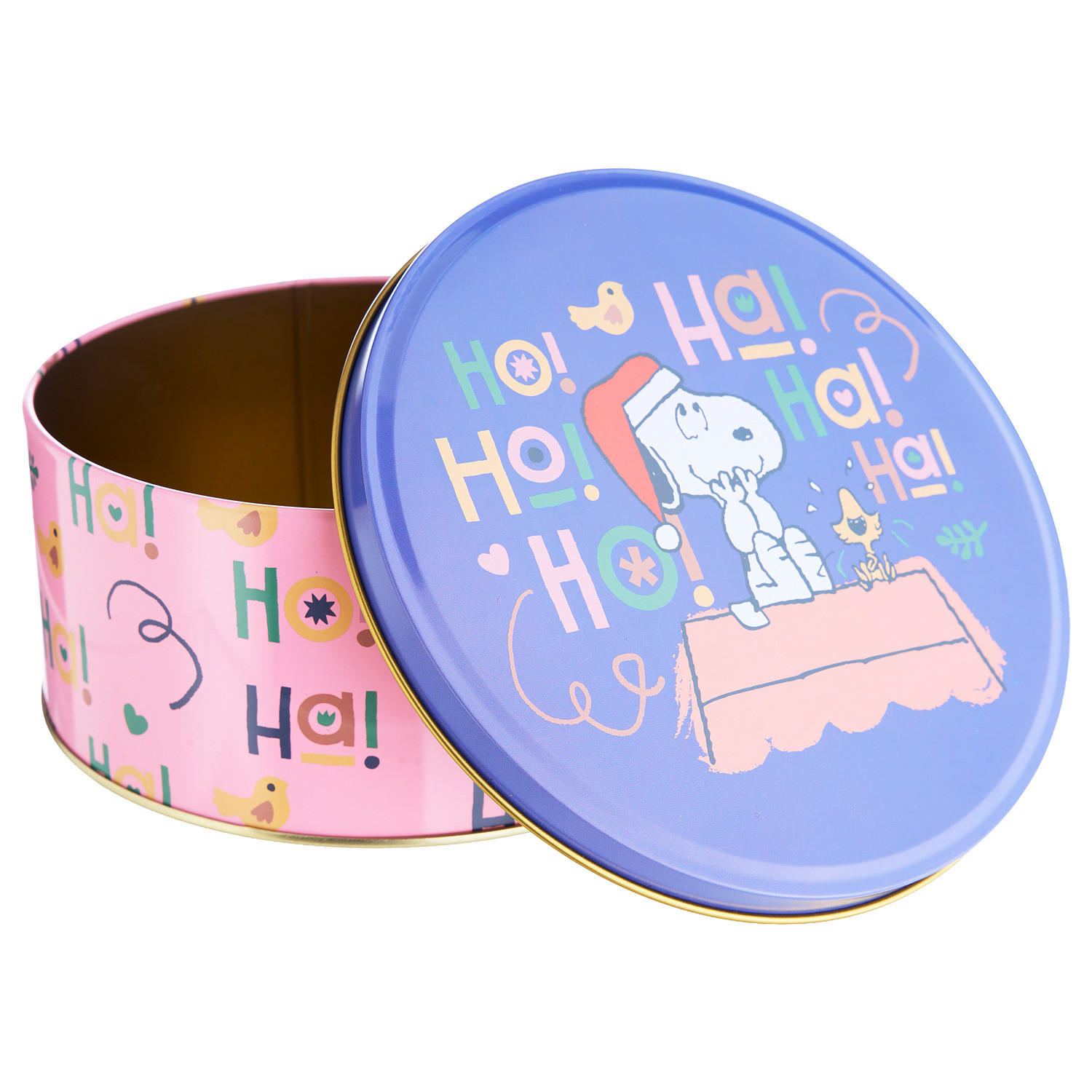 KEKSDOSE Peanuts HoHoHo - Blau/Pink, Metall (16/7/16cm) - Butlers