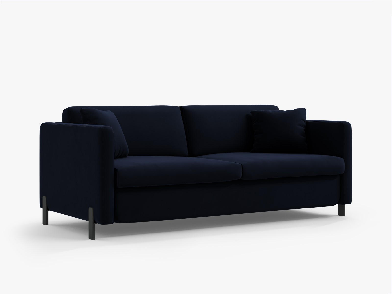 AUSKLAPPBARES-SOFA Gloria aus Samt königsblau 3 Sitzplätze - Dunkelblau, Textil (102/80/202cm) - Micadoni