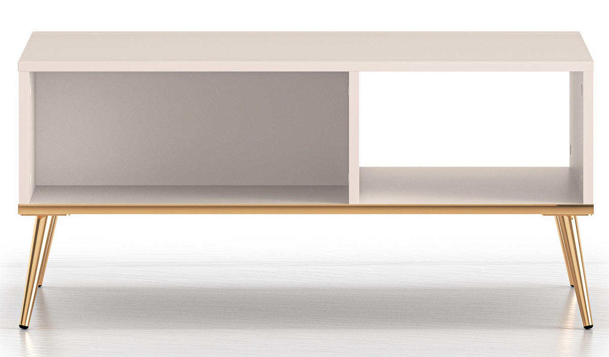 COUCHTISCH Selgin Greige 60x90 cm - Beige/Goldfarben, Holzwerkstoff/Metall (60/90/41.9cm) - Selsey