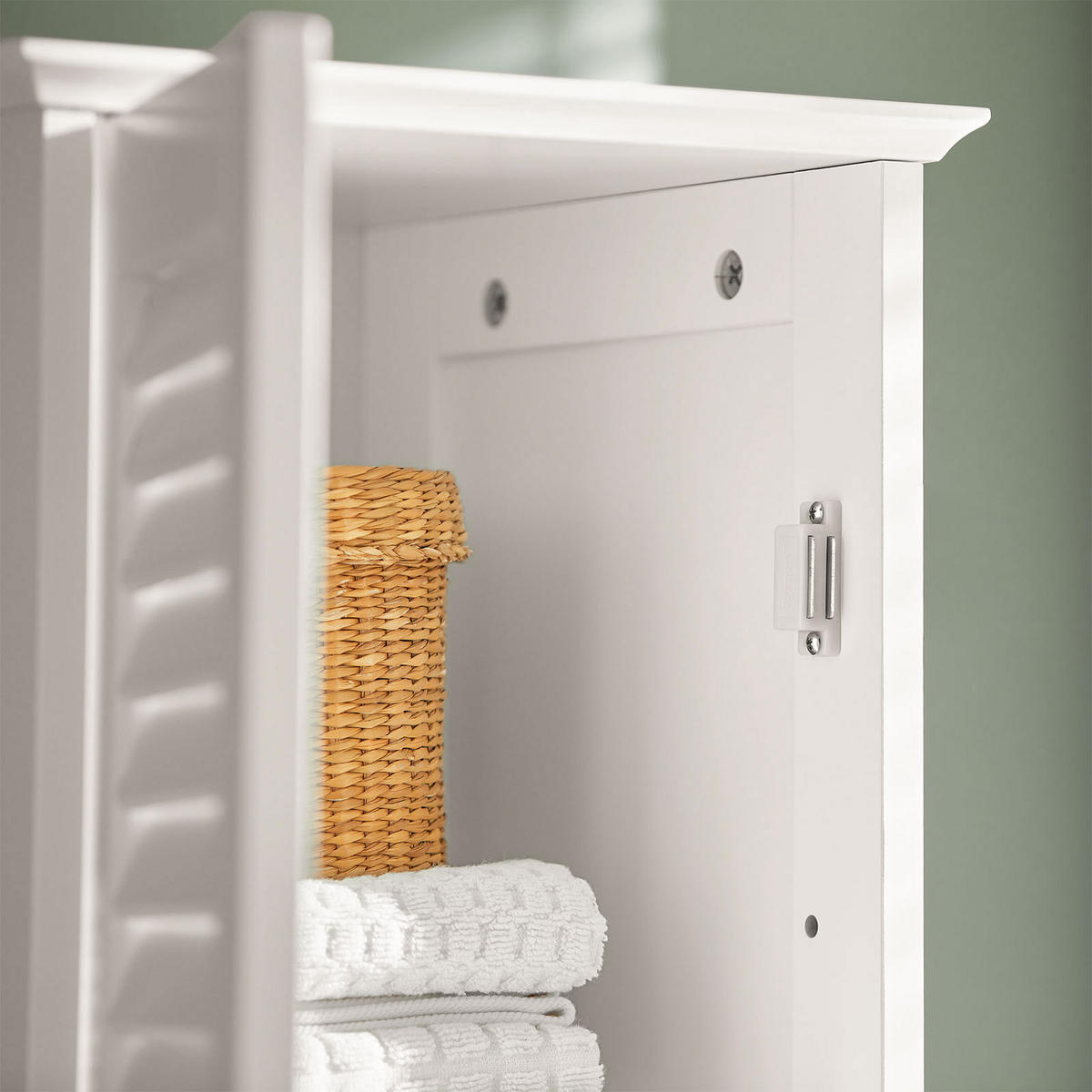 HOCHSCHRANK mit Schubladen 32x170x30cm Weiß - Weiß, Holzwerkstoff (32/170/30cm) - SoBuy