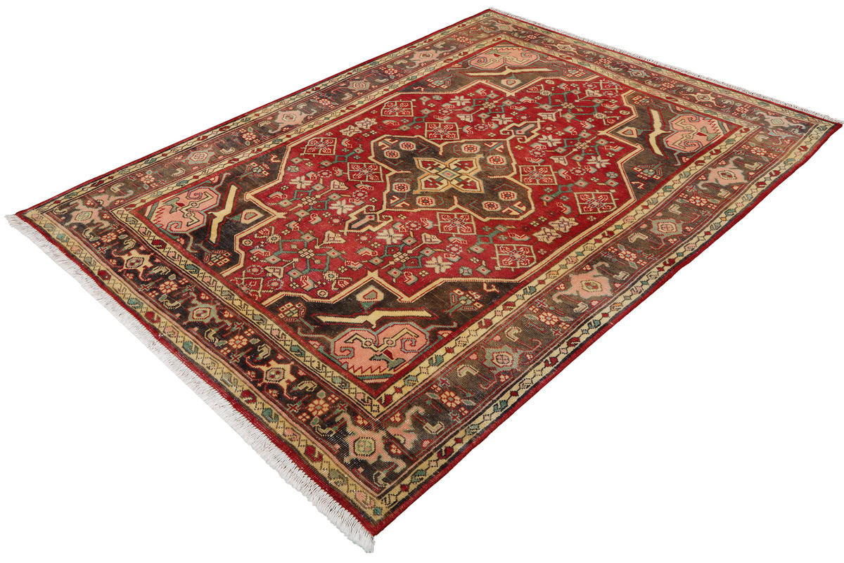 TEPPICH Heritage Mehrfarbig 156/106 cm Schurwolle - Multicolor, Textil (106/156cm) - Looma