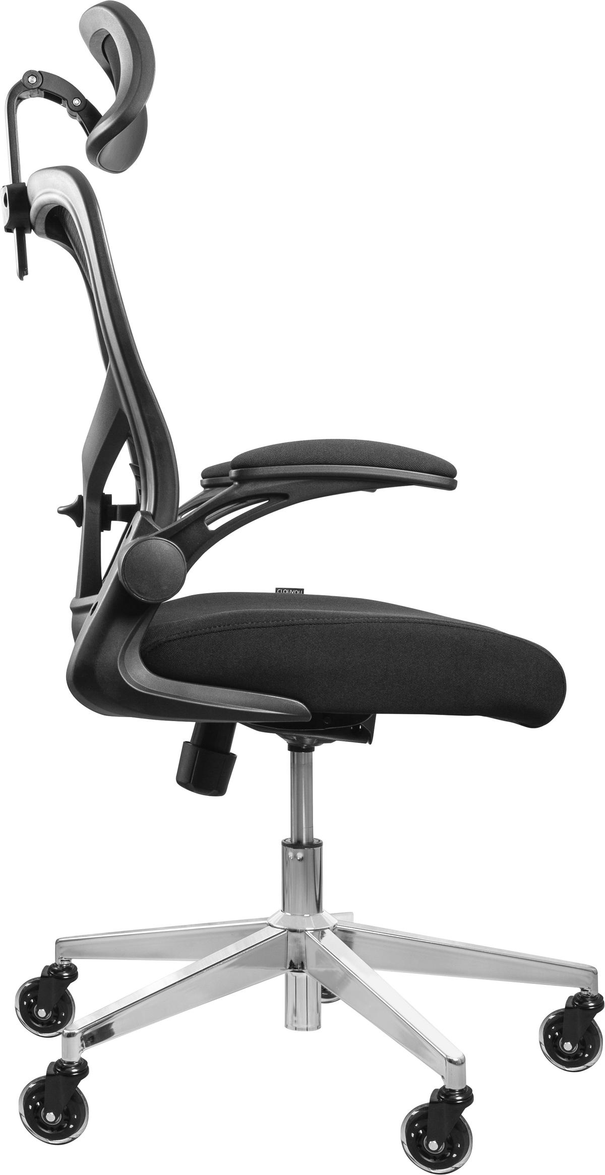 BÜROSTUHL SmartSeat Schwarz - Silberfarben/Schwarz, Kunststoff/Textil (70/142/70cm) - Clouvou