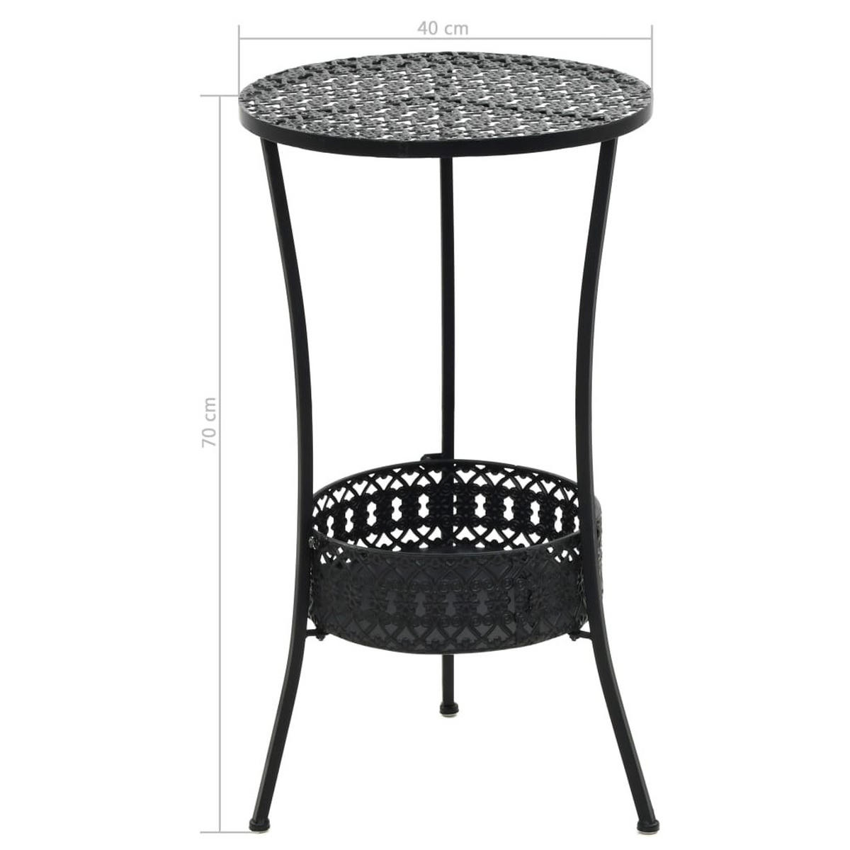BISTROTISCH Schwarz 40/70Cm Metall - Schwarz, Metall (40/40/70cm) - vidaXL