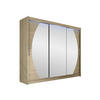 KLEIDERSCHRANK Aston V, mit RGB LED Beleuchtung - Silberfarben/Sonoma Eiche, Holzwerkstoff/Kunststoff (250/215/58cm) - MIRJAN24