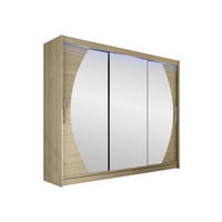 KLEIDERSCHRANK Aston V, mit RGB LED Beleuchtung - Silberfarben/Sonoma Eiche, Holzwerkstoff/Kunststoff (250/215/58cm) - MIRJAN24