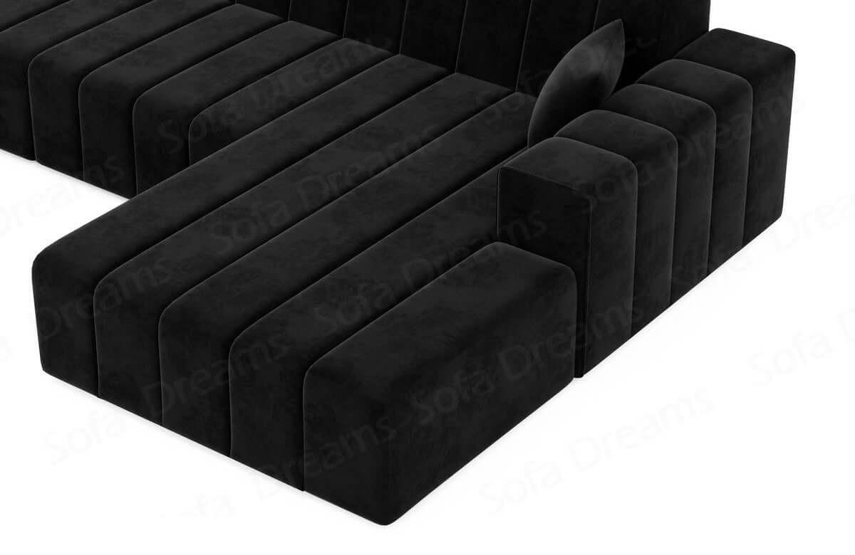 WOHNLANDSCHAFT Astra Schwarz Samtstoff - Schwarz, Kunststoff (326/73/186cm)